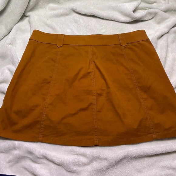 Madewell Camel Colored Soft Denim Jean Button Up Skirt Womens Size 14 - Picture 8 of 11